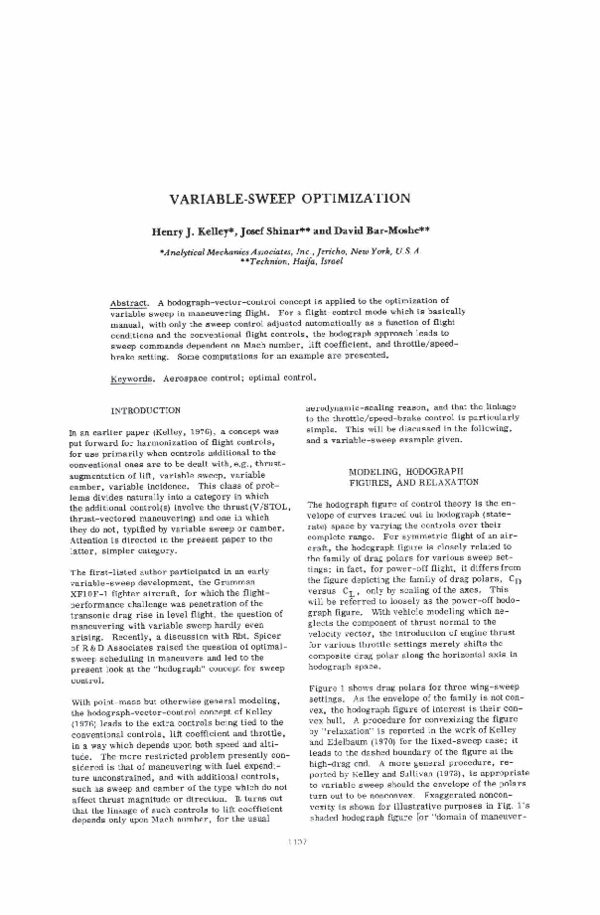 (PDF) Variable-Sweep Optimization