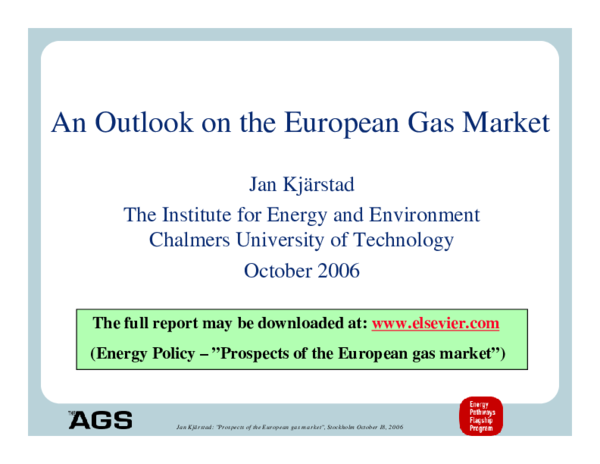 (PDF) An Outlook on the European Gas Market