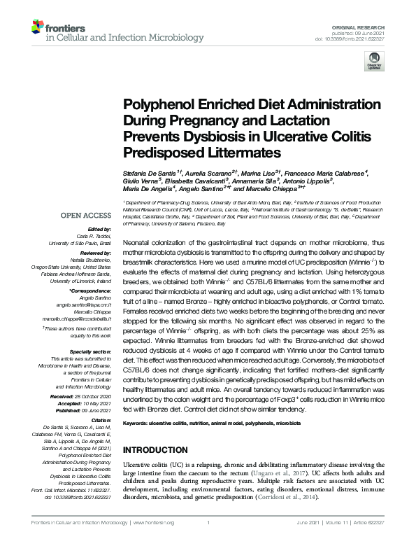 (PDF) Polyphenol Enriched Diet Administration During Pregnancy and
