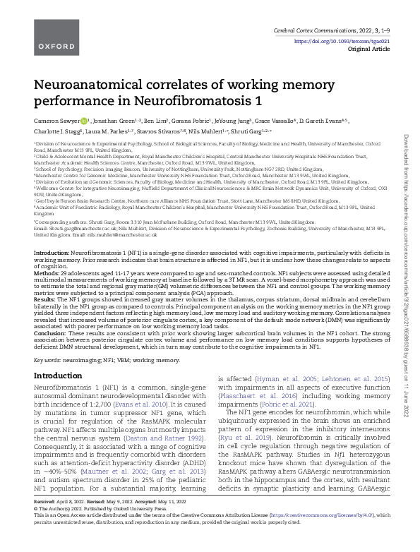 (PDF) Neuroanatomical correlates of working memory performance in ...
