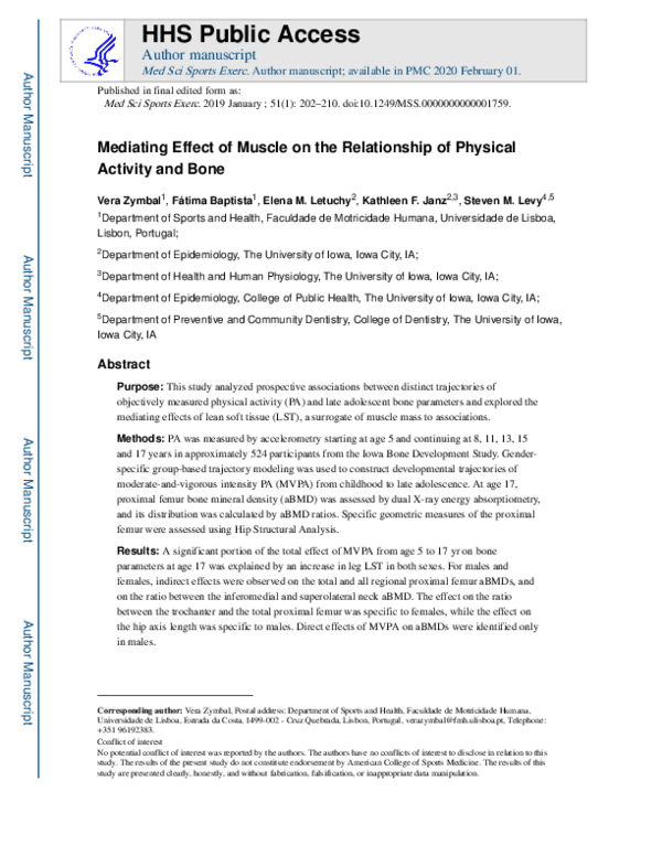 (PDF) Mediating Effect of Muscle on the Relationship of Physical ...