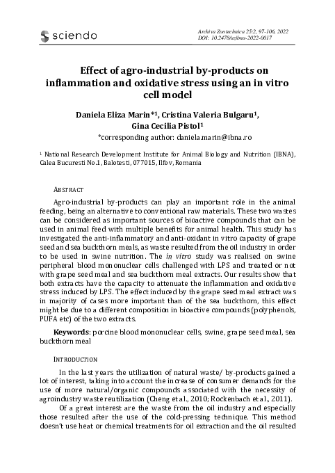 (PDF) Effect of agro-industrial by-products on inflammation and ...