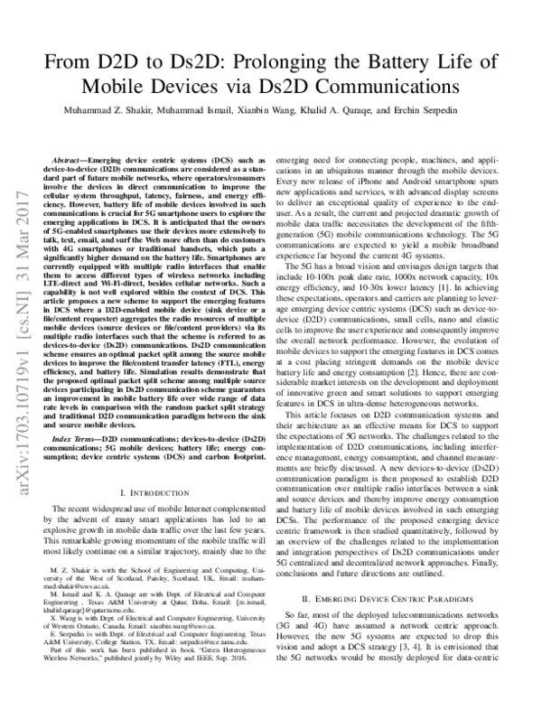 (PDF) From D2D to Ds2D: Prolonging the Battery Life of Mobile Devices ...