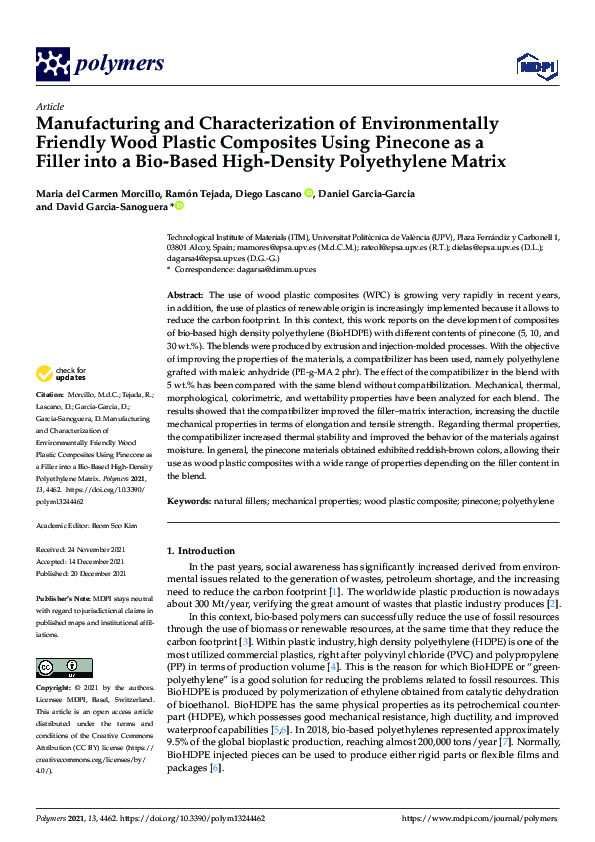 (PDF) Manufacturing and Characterization of Environmentally Friendly ...