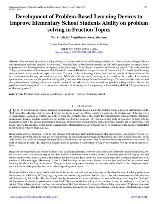 (PDF) Development of Problem-Based Learning Devices to Improve ...