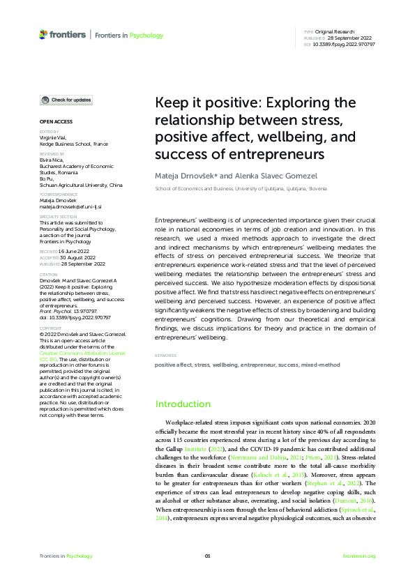 (PDF) Keep it positive: Exploring the relationship between stress ...