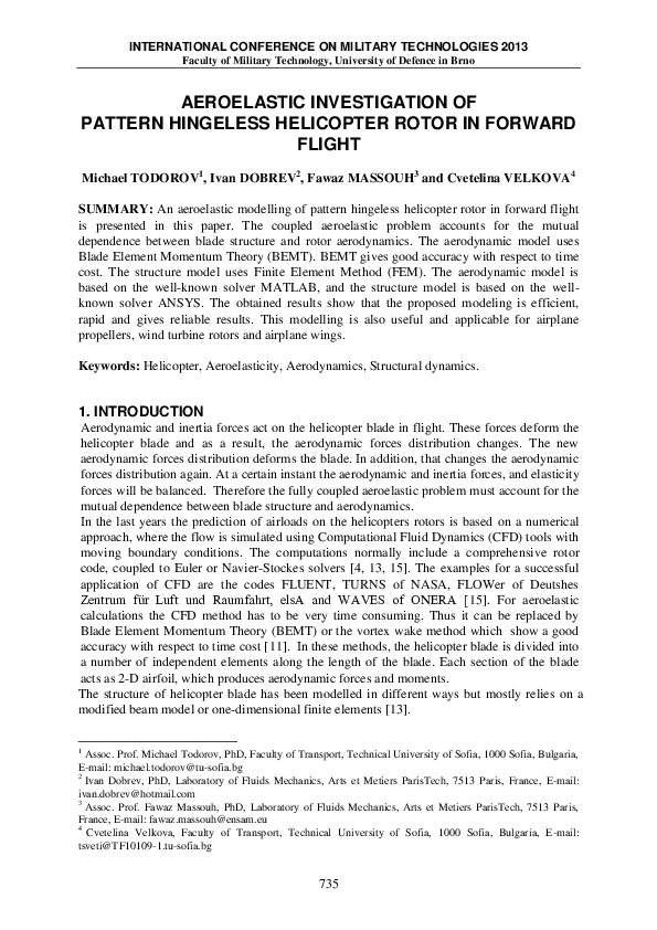 (PDF) Aeroelastic Investigation of Pattern Hingeless Helicopter Rotor ...