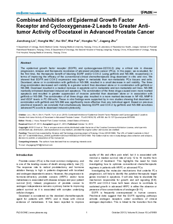 (PDF) Combined Inhibition of Epidermal Growth Factor Receptor and ...