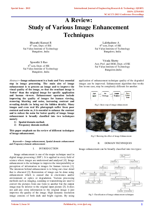 (PDF) A Review: Study of Various Image Enhancement Techniques
