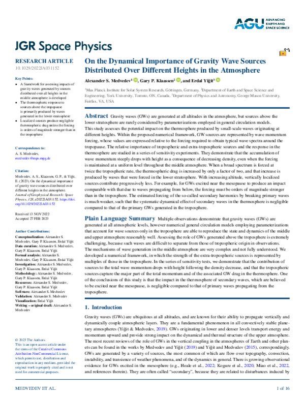 (PDF) On the Dynamical Importance of Gravity Wave Sources Distributed ...