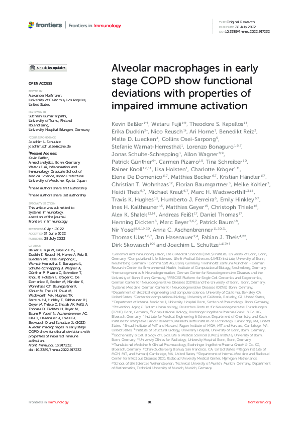 (PDF) Alveolar macrophages in early stage COPD show functional ...