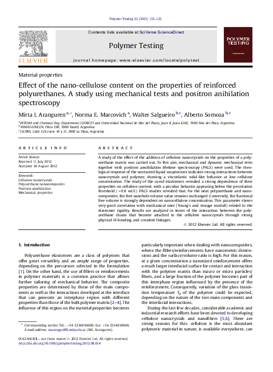 (PDF) Effect of the nano-cellulose content on the properties of ...