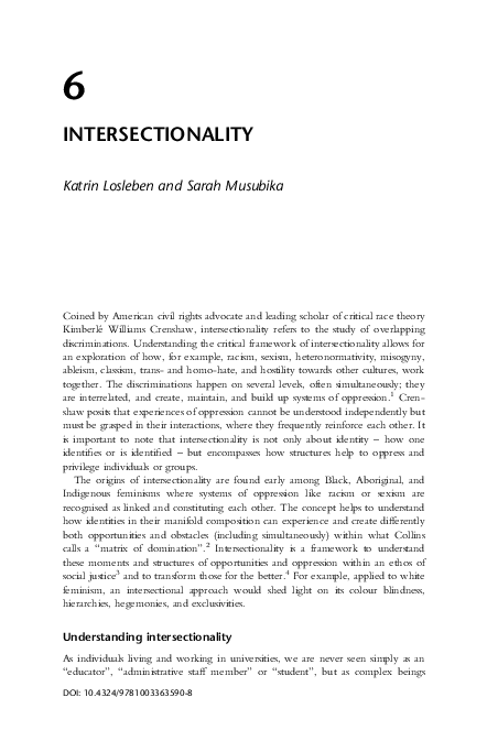 (PDF) INTERSECTIONALITY IN ACADEMIA