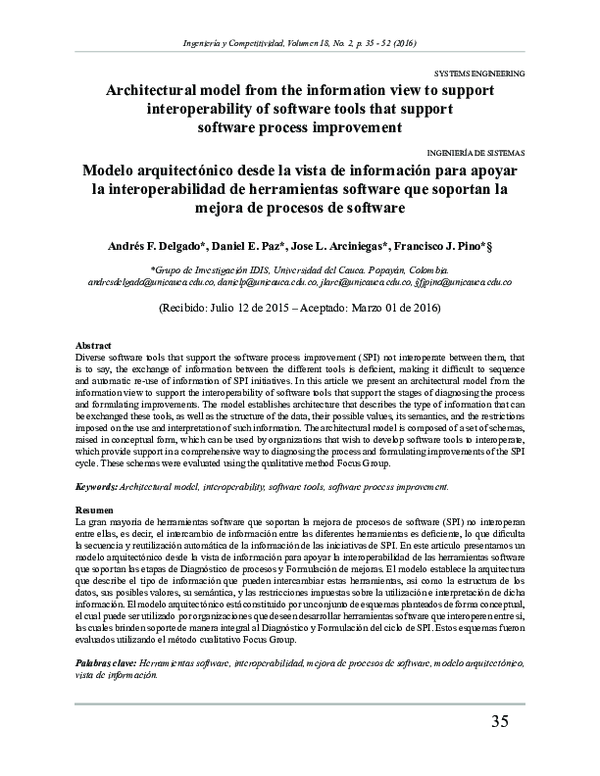 (PDF) Architectural model from the information view to support ...