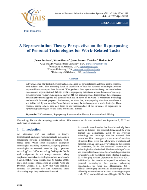 (PDF) A Representation Theory Perspective on the Repurposing of ...