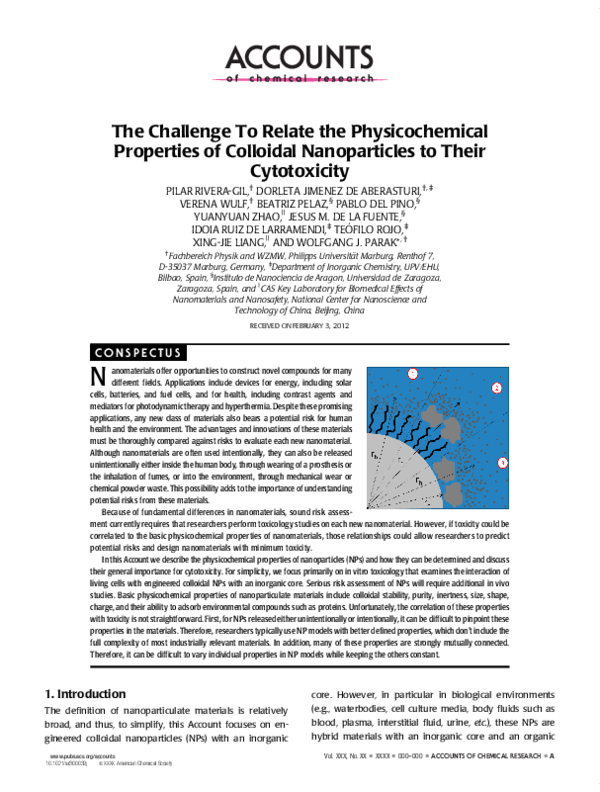 (PDF) The Challenge To Relate the Physicochemical Properties of ...