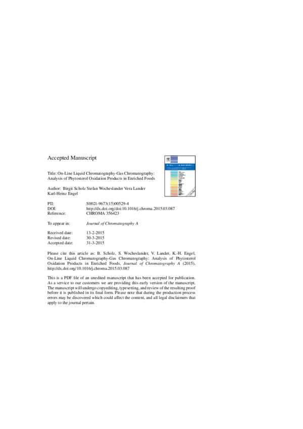 (PDF) On-line liquid chromatography-gas chromatography in residue analysis