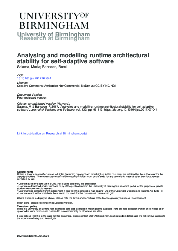 (PDF) Analysing and modelling runtime architectural stability for self ...