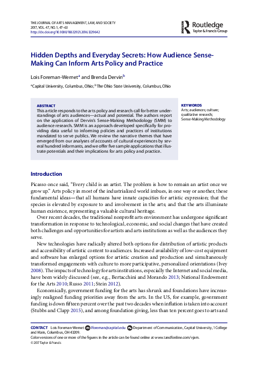 (PDF) Hidden Depths and Everyday Secrets: How Audience Sense-Making Can ...