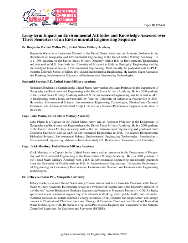 (PDF) Long-term Impact on Environmental Attitudes and Knowledge ...