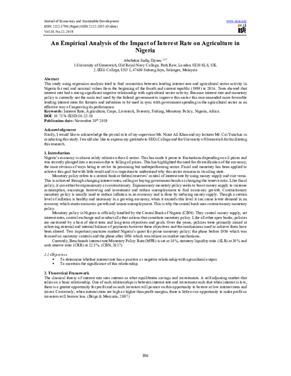 (PDF) An Empirical Analysis of the Impact of Interest Rate