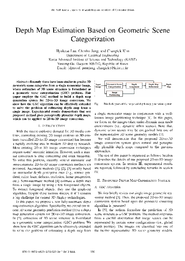 (PDF) Depth map estimation based on geometric scene categorization