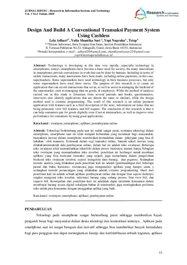 (PDF) Design And Build A Conventional Transaksi Payment System Using ...