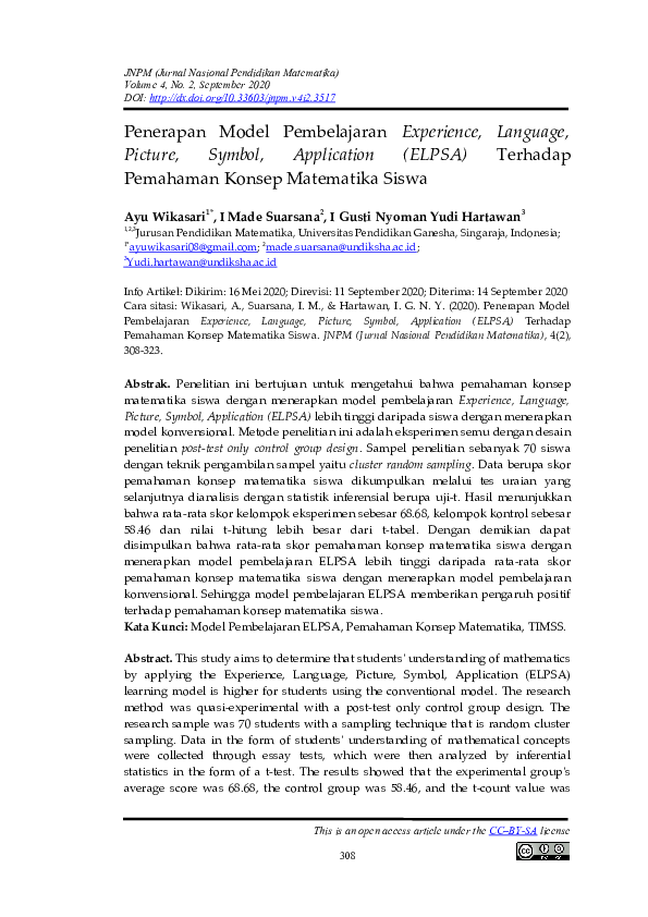 (DOC) Penerapan Model Pembelajaran Experience, Language, Picture ...