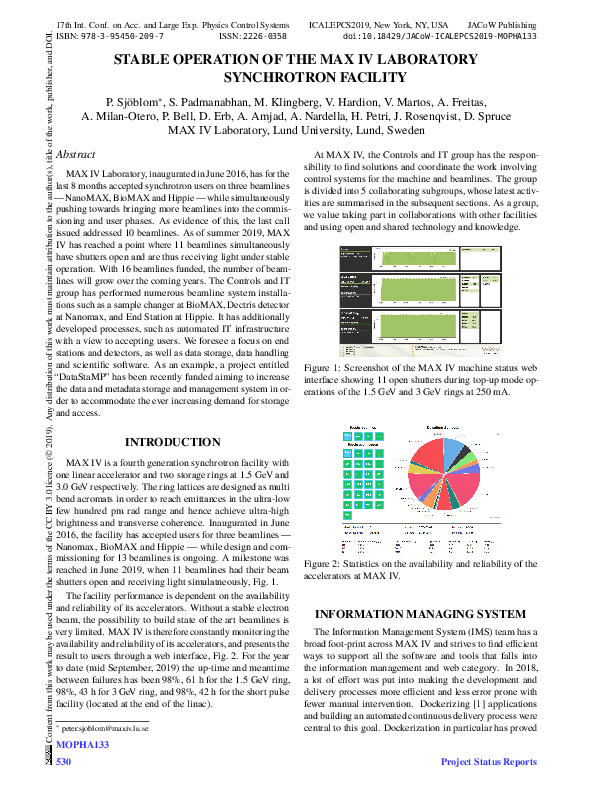 (PDF) Stable Operation of the MAX IV Laboratory Synchrotron Facility