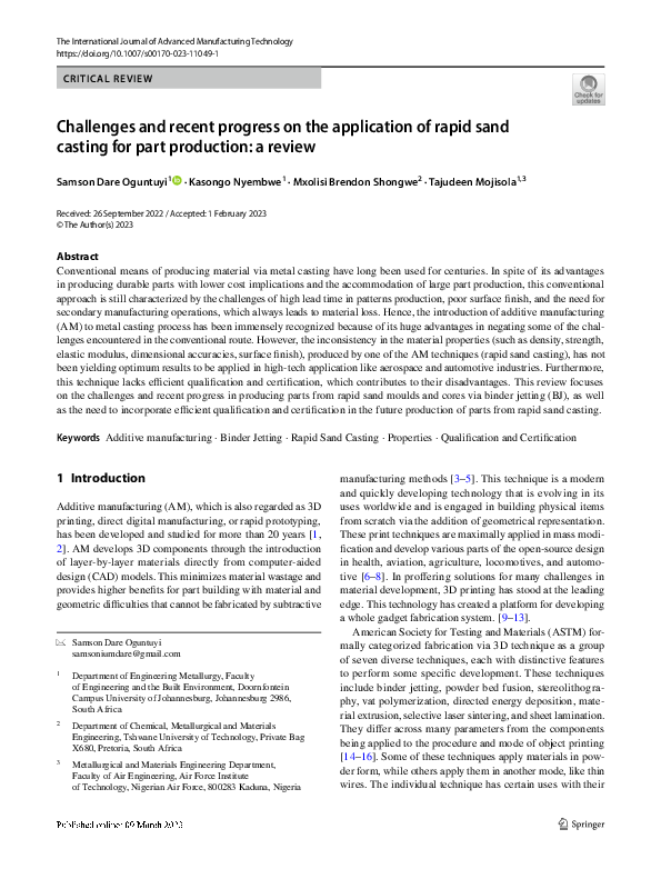 (PDF) Challenges and recent progress on the application of rapid sand ...