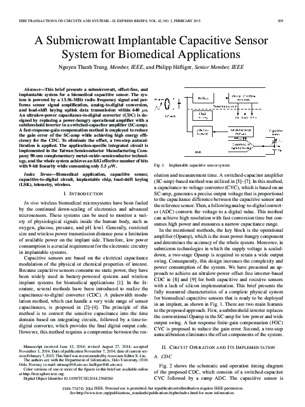 (PDF) A Submicrowatt Implantable Capacitive Sensor System for ...