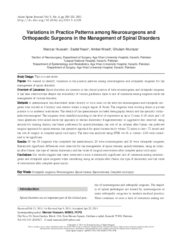 (PDF) Variations in Practice Patterns among Neurosurgeons and ...