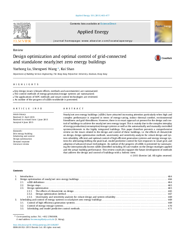 (PDF) Design optimization and optimal control of grid-connected and ...