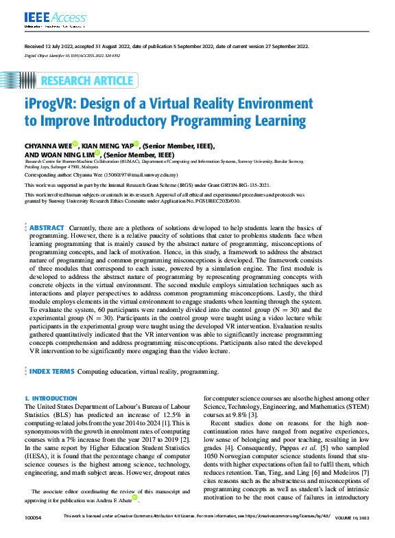 (PDF) iProgVR: Design of a Virtual Reality Environment to Improve ...