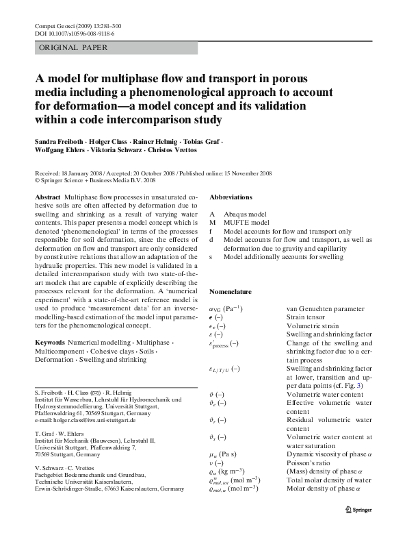(PDF) A model for multiphase flow and transport in porous media ...