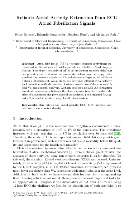 (PDF) Reliable Atrial Activity Extraction from ECG Atrial Fibrillation ...
