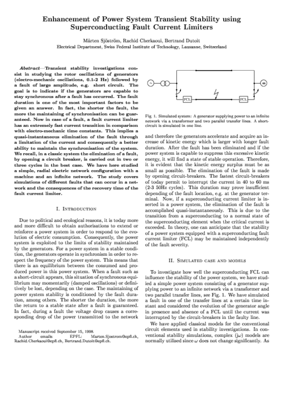 (PDF) Enhancement of power system transient stability using ...