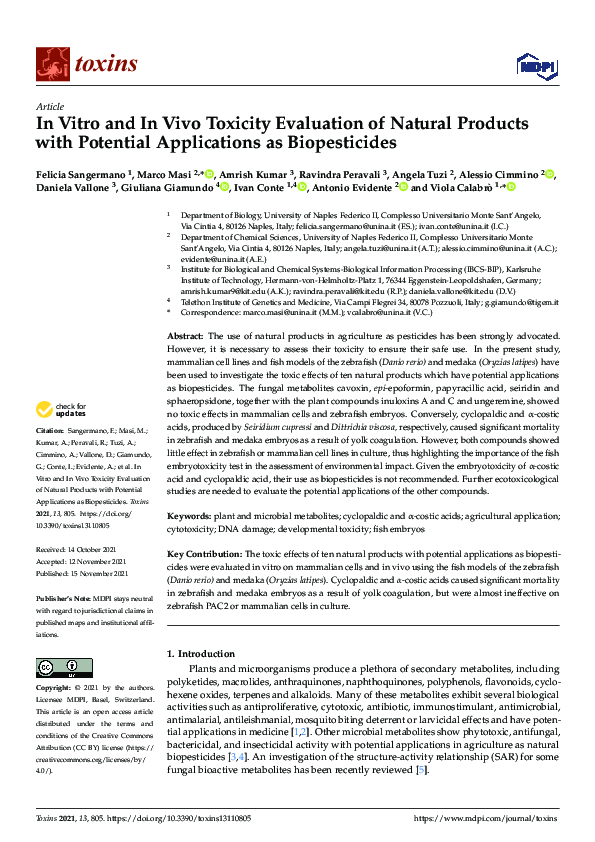 (PDF) In Vitro and In Vivo Toxicity Evaluation of Natural Products with ...