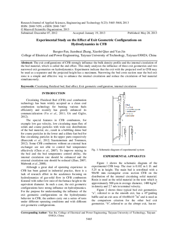 (PDF) Experimental Study on the Effect of Exit Geometric Configurations ...