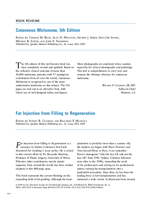 (PDF) Fat Injection from Filling to Regeneration EDITED BY: SYDNEY R ...