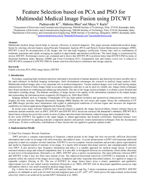 (PDF) Feature Selection based on PCA and PSO for Multimodal Medical ...