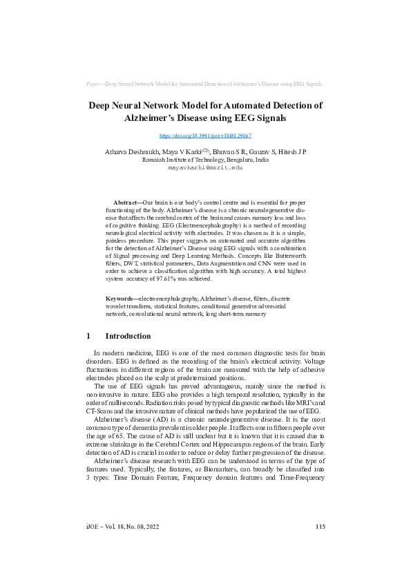 (PDF) Deep Neural Network Model for Automated Detection of Alzheimer’s ...