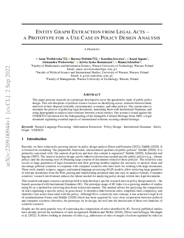 (PDF) Entity Graph Extraction from Legal Acts -- a Prototype for a Use ...