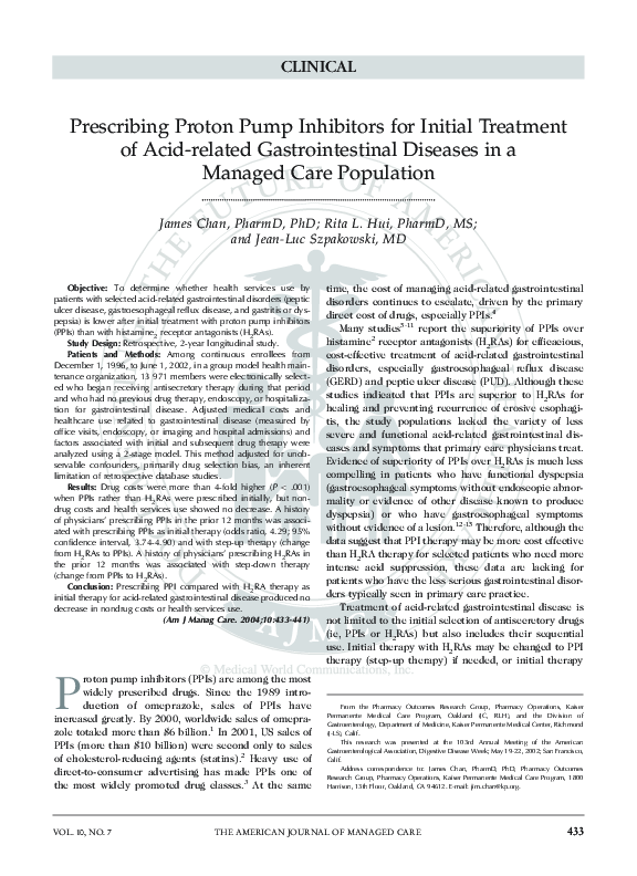 (PDF) Prescribing proton pump inhibitors for initial treatment of acid ...
