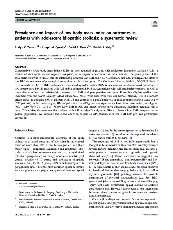 (PDF) Prevalence and impact of low body mass index on outcomes in ...