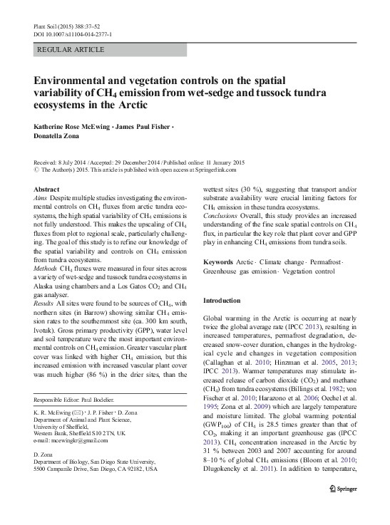 (PDF) Environmental and vegetation controls on the spatial variability ...