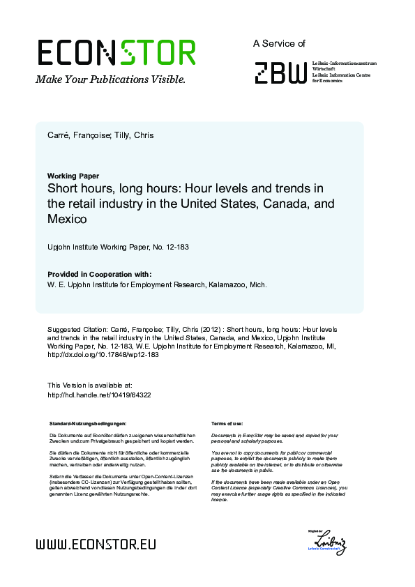 (PDF) Short Hours, Long Hours: Hour Levels and Trends in the Retail ...