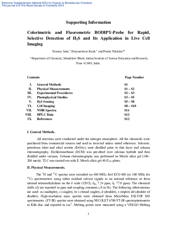 (PDF) A colorimetric and fluorometric BODIPY probe for rapid, selective ...