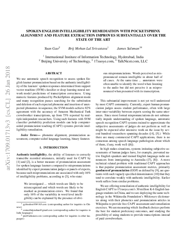 (PDF) Spoken English Intelligibility Remediation with Pocketsphinx ...