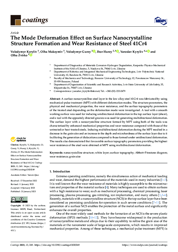 (PDF) The Mode Deformation Effect on Surface Nanocrystalline Structure ...